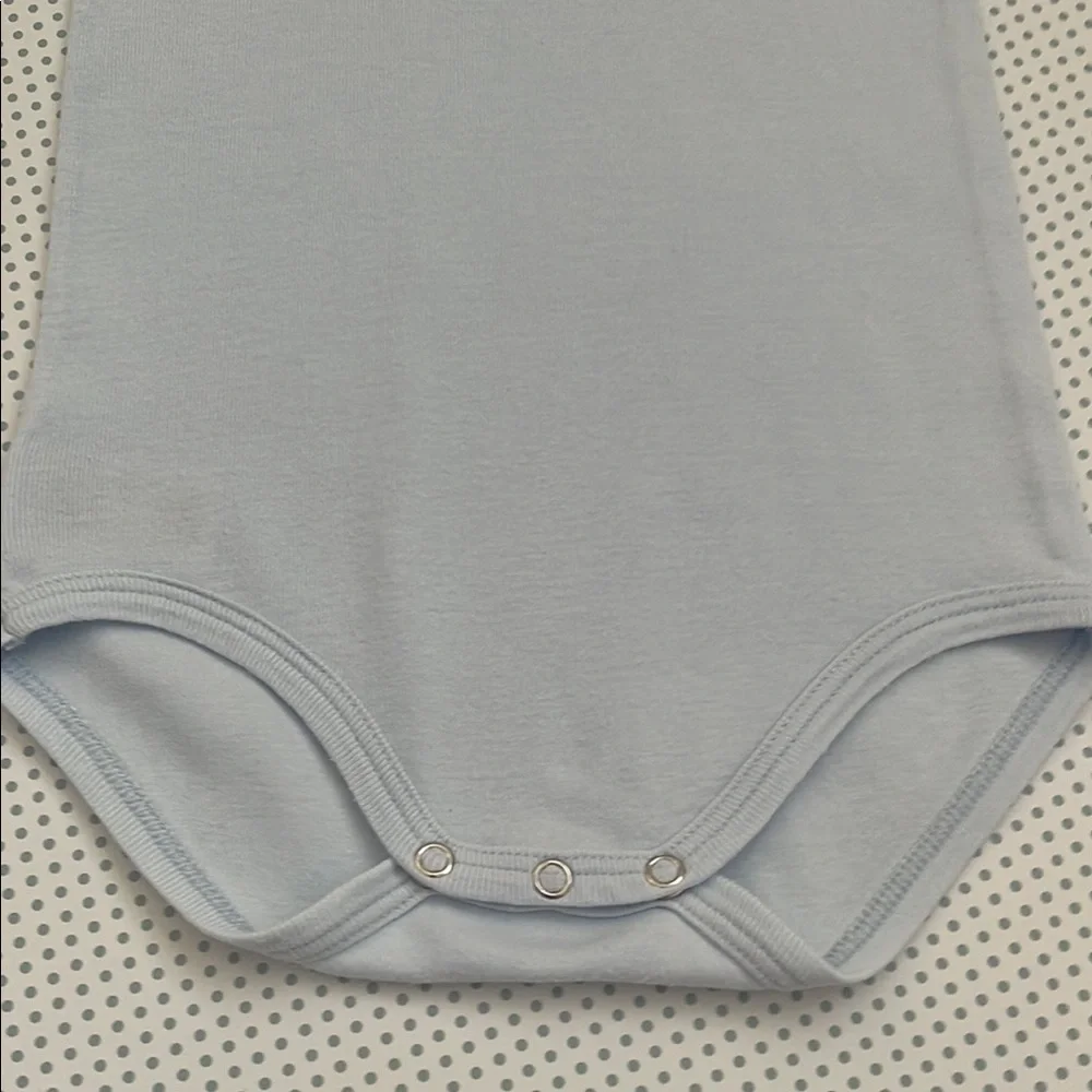 Petit Bateau Light Blue Polo Colar Bodysuit